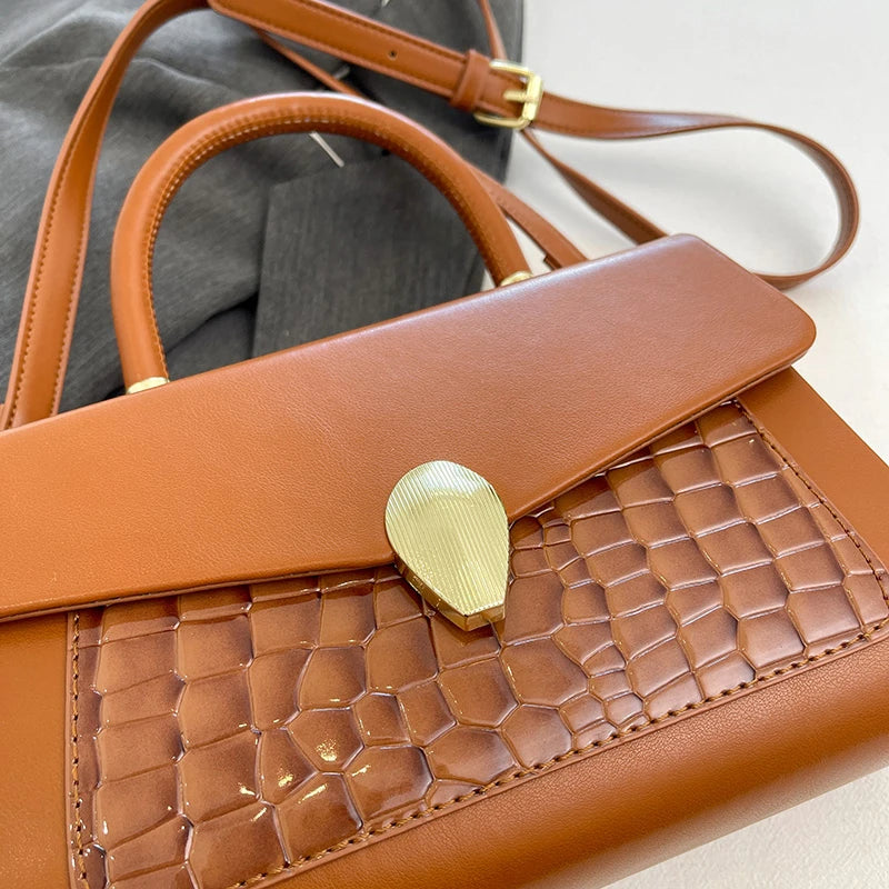 Luxury Black Handbag Classic Women Bag 2024 New Designer Shoulder Bag High Quality Solid Pu Leather Crossbody Small Square Bag