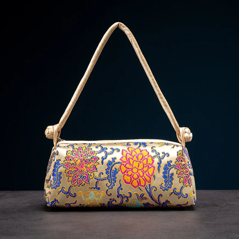 Luxury Silk Embroidered Women Bag 2025 New Fashion Matching Bride Women Handbag Evening Bag Shoulder Bag