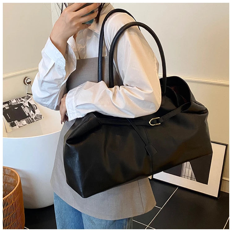 Women's Tote Bag, Large Capacity Soft Leather Shoulder Bag, Retro Casual Handbag, Perfect for Commuting Handbags Travel Bag