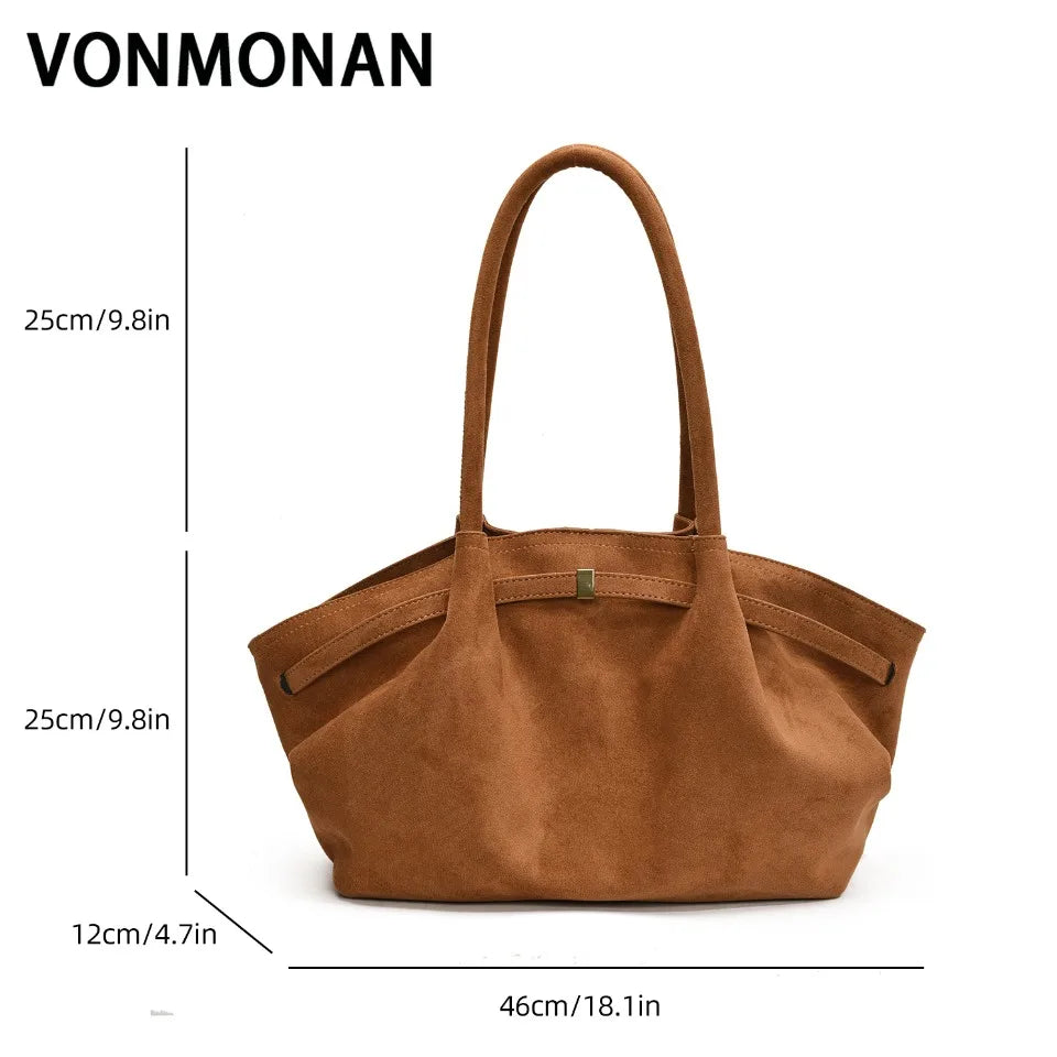 Large Nubuck Leather Tote Bags Ladies Shoulder Bag for Women Autumn Winter New Korean Fashion Y2K Retro Handbags and Purses