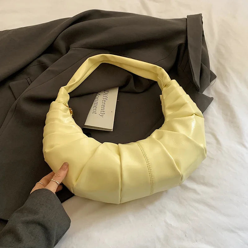 Silver Handbags Women Dumpling Shoulder Bag Fashion Luxury Ladies Hobos Bags High Capacity Female Tote Bag Black