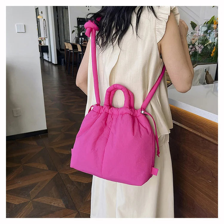 Women Shoulder Crossbody Bags Casual Nylon Padded Tote Bag Designer Soft Puffer Simple Vintage Large Capacity Handbags