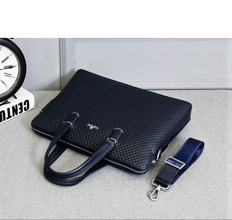 Leather Laptop Bags For Men Luxury Handbags Man Shoulder Computer Notebook Bag For 14.1" Macbook Air DELL HP ASUS 2025 Fashion