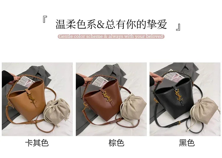 2025 Summer New! Light - Luxury Women's Bucket Bag - High - End Niche Design, Stylish Shoulder Messenger for All Occasions