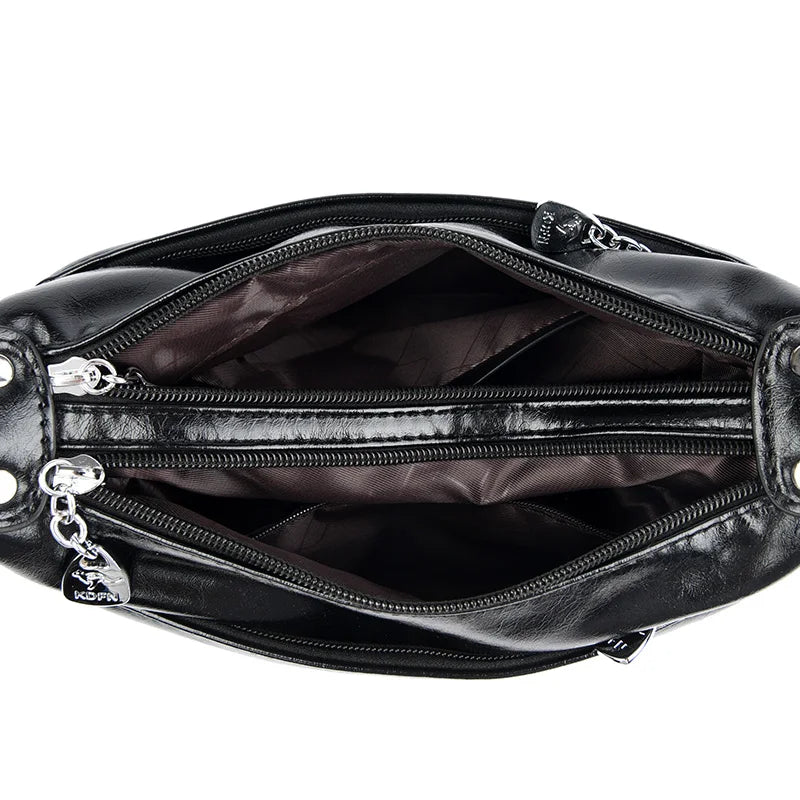 New Messenger Bags Women Fashion Handbags Retro Solid Color PU Leather Shoulder Underarm Bag Casual Women Handbags Designer Bag