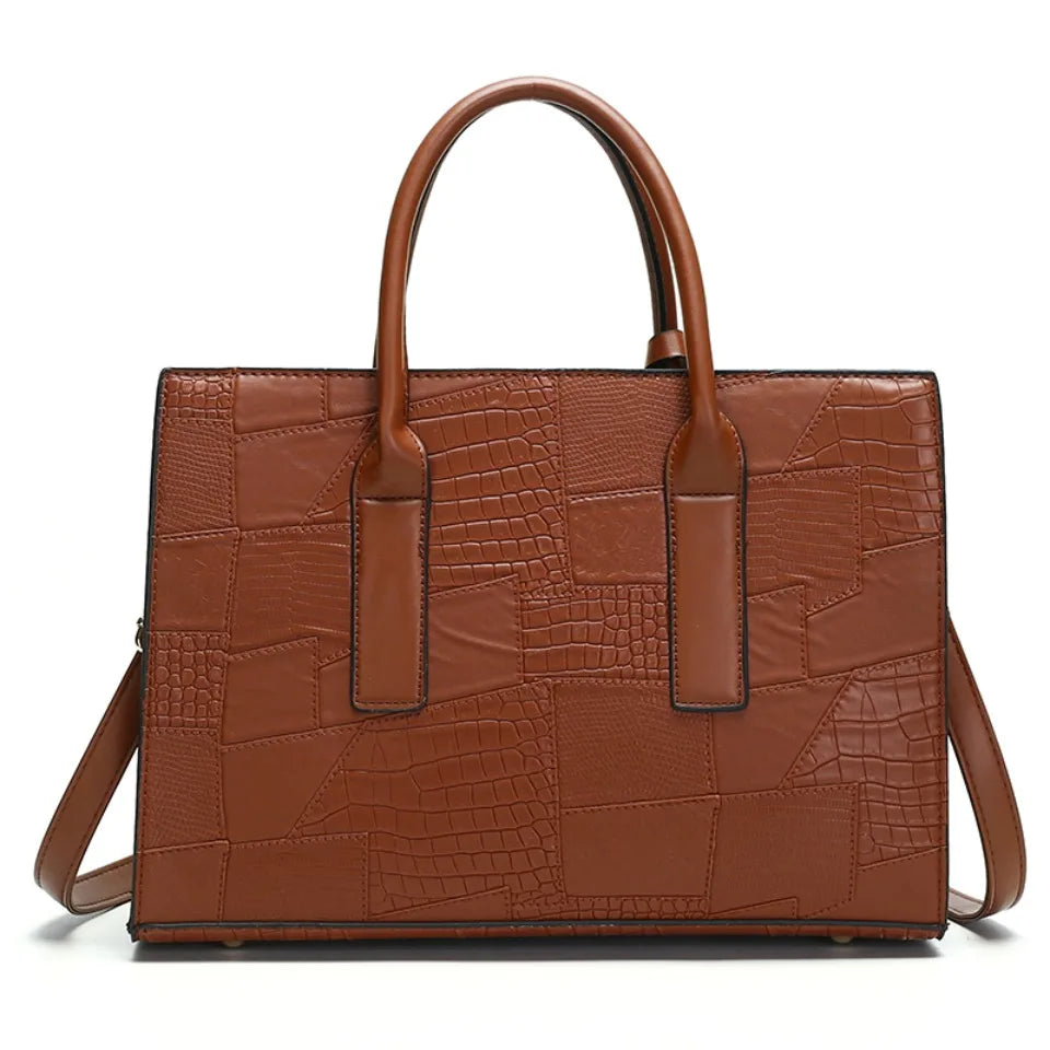 Large Capacity Shopping Bag for Daily Commuting Hand Bags Luxury Shoulder Bags Splicing Pu Leather Handbags Caual Tote New Sac