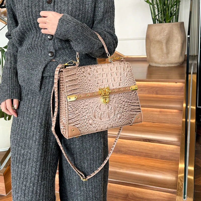 Chic Ladies Leather Shoulder Bag Luxury Crossbody Handbag Women's Designer Tote Purse Classic Elegant Style