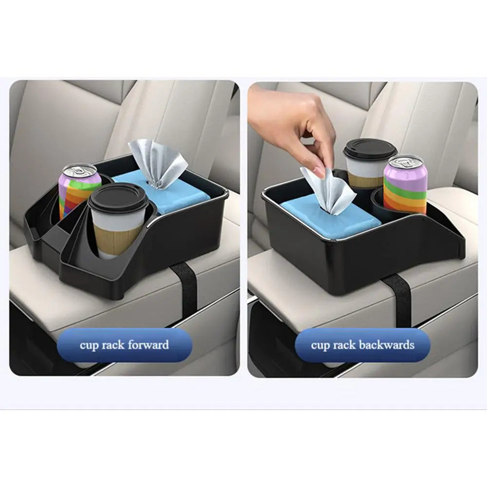 Car Console Storage Organizer Car Seat Organizer With Double Cup Holders Car Seat Storage Wear-Resistant Console Storage
