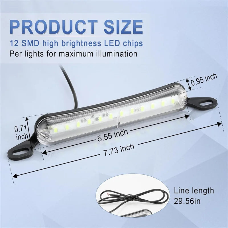 License Plate LED Light, Extremely Bright Assembly For Trailer UTV ATV Truck RV Boat