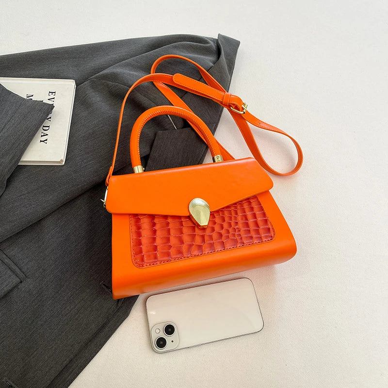 Luxury Black Handbag Classic Women Bag 2024 New Designer Shoulder Bag High Quality Solid Pu Leather Crossbody Small Square Bag