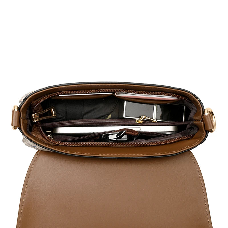 Luxury Designer Trend Embroidered Women's Shoulder Bag High Quality Soft Leather Women Crossbody Bags Female Handbag Sac A Main