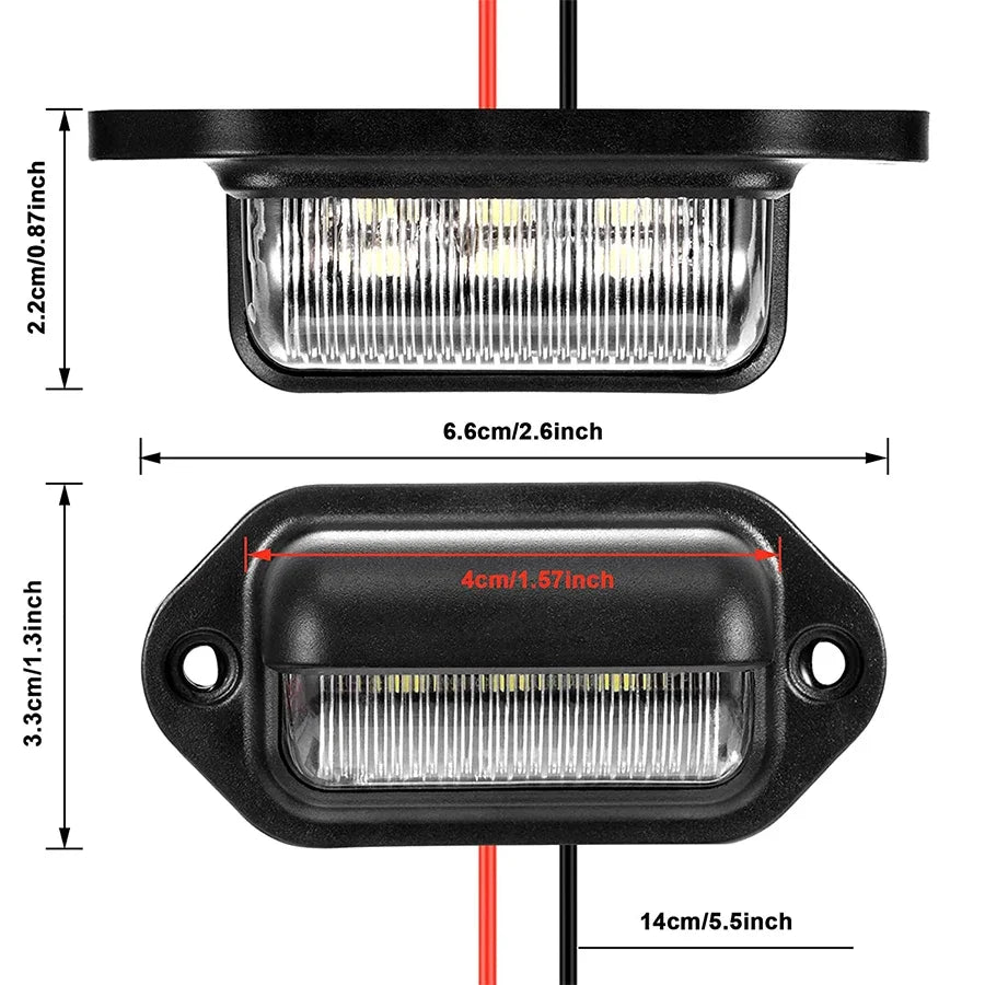 6 LED Car License Plate Light Bright Tag Lamp for Truck SUV RV Trailer Van 12V White Exterior License Plate Light Automotive Car