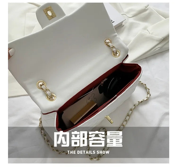 2025 Fashionable New Versatile Commuter Women's Bag Large-capacity One-shoulder Crossbody Bag with Diamond Chain Bag
