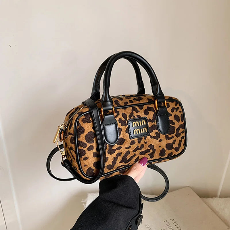 Luxury Brand Women Bag 2024 Winter Handbag Phone Purse Fashion Hobo Bag Satchel Retro Leopard Print Lady Shoulder Crossbody Bags