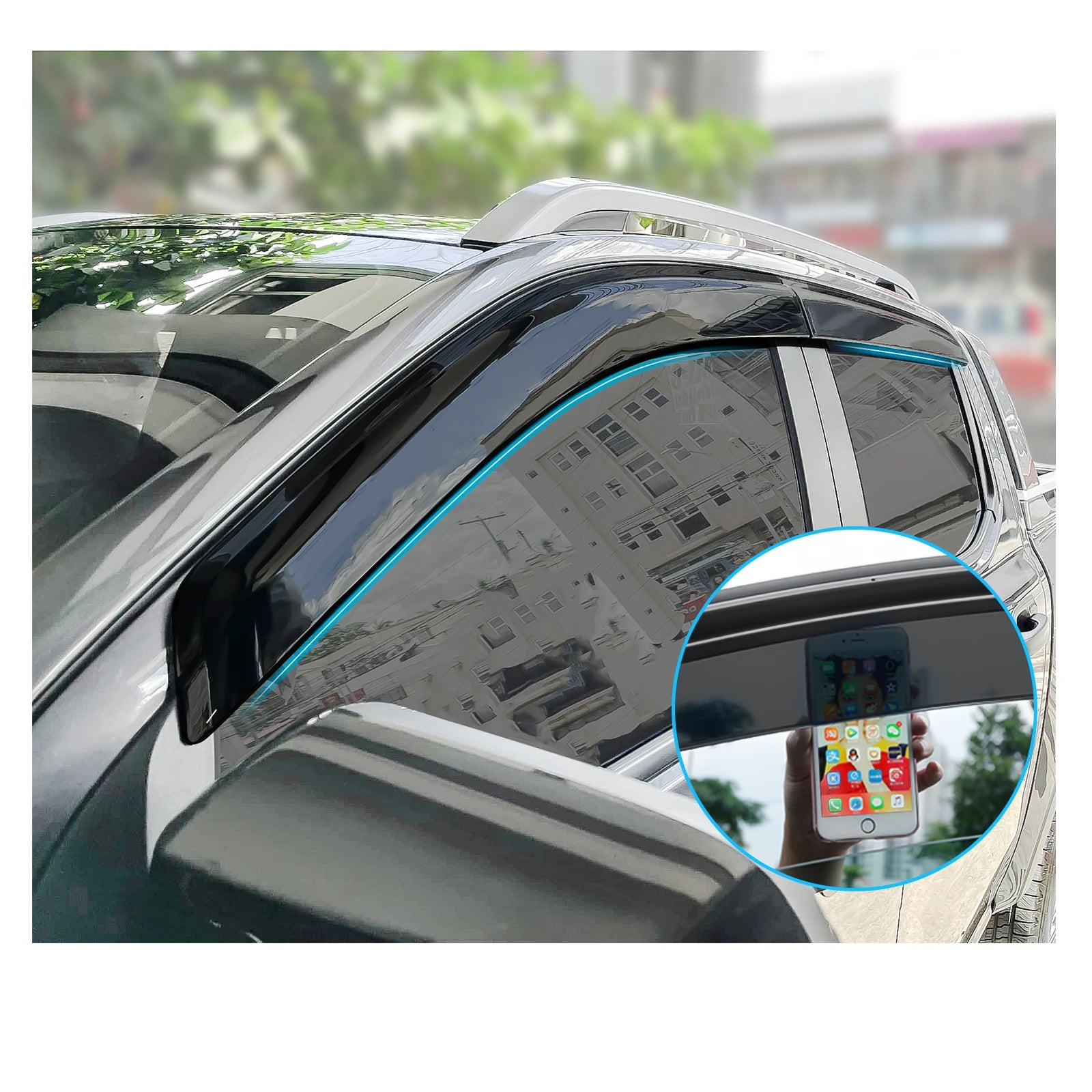 Sun Rain Guard Window Dflectors Window Visor  for Ford Ranger Raptor Next Gen 2023 2024 Double Cabin Model Weather Shield  4PCS