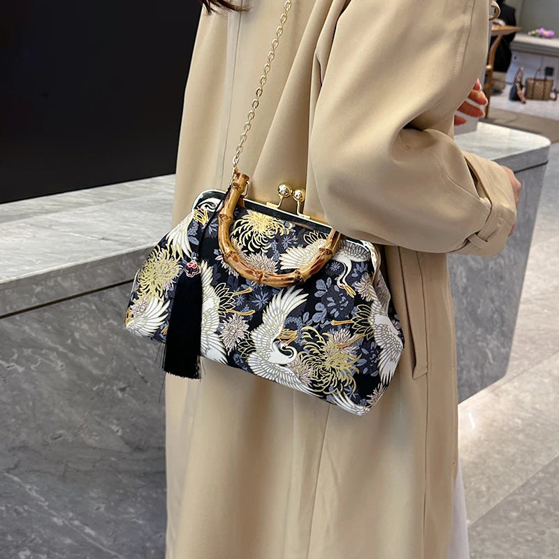 Luxury Evening Clutch Bag For Women Bride Wedding Clutch Purse Chain Shoulder Bags Small Party Handbag Rattan Handle Handle Tote