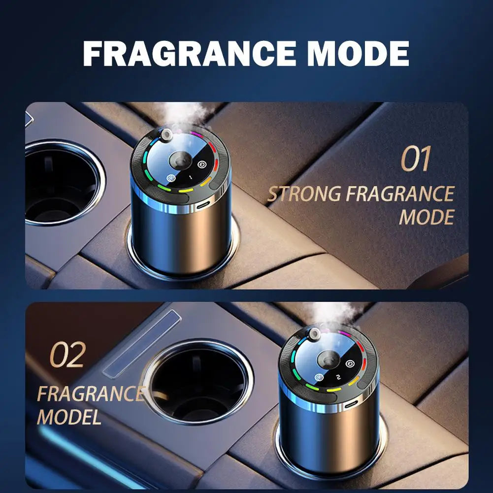 Car Diffuser Humidifier Car Air Freshener Multi-Function Aromatherapy LED Light USB Charger Essential Oil Diffuser Accessories