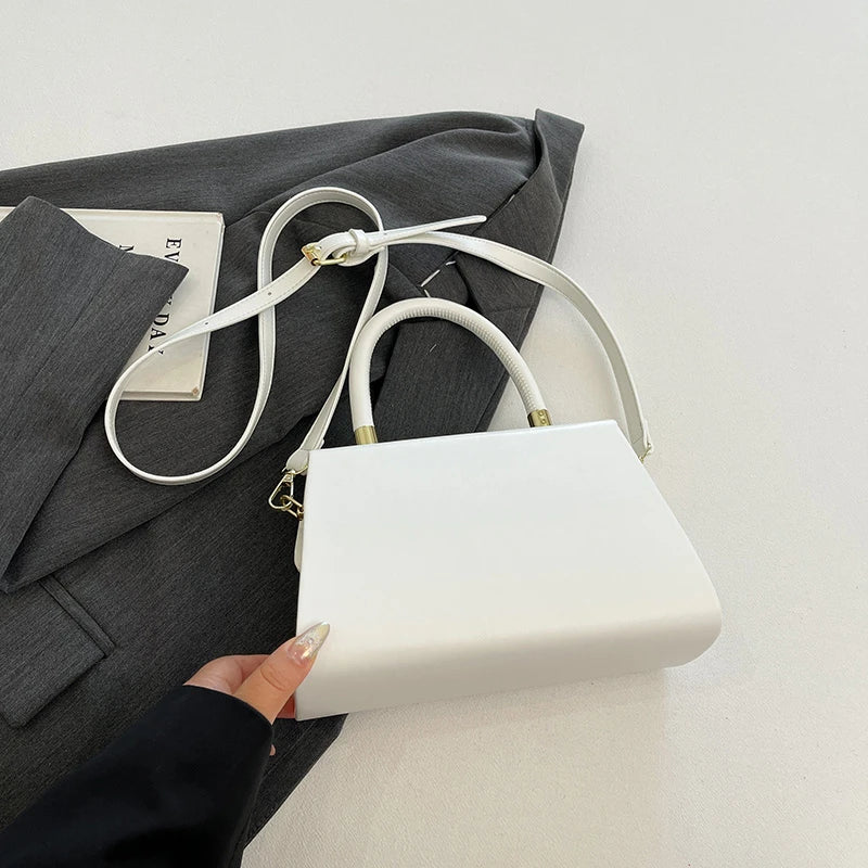 Luxury Black Handbag Classic Women Bag 2024 New Designer Shoulder Bag High Quality Solid Pu Leather Crossbody Small Square Bag