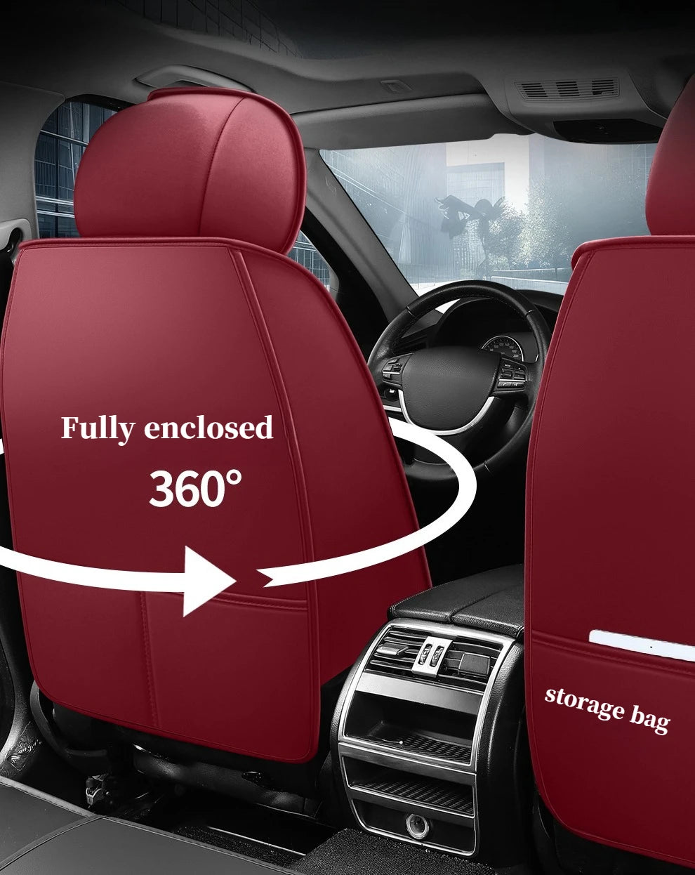 Full Set Car Seat Covers  Full-Wrap Design, Breathable Perforated PU Leather, Universal Fit for Most Sedans, Trucks & SUVs