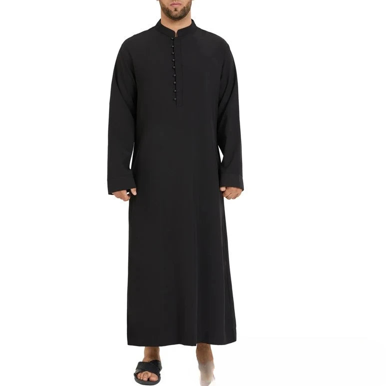 Muslim Loose Collar Saudi Round Collar Hui Robe Arab Middle Eastern Men's Clothing