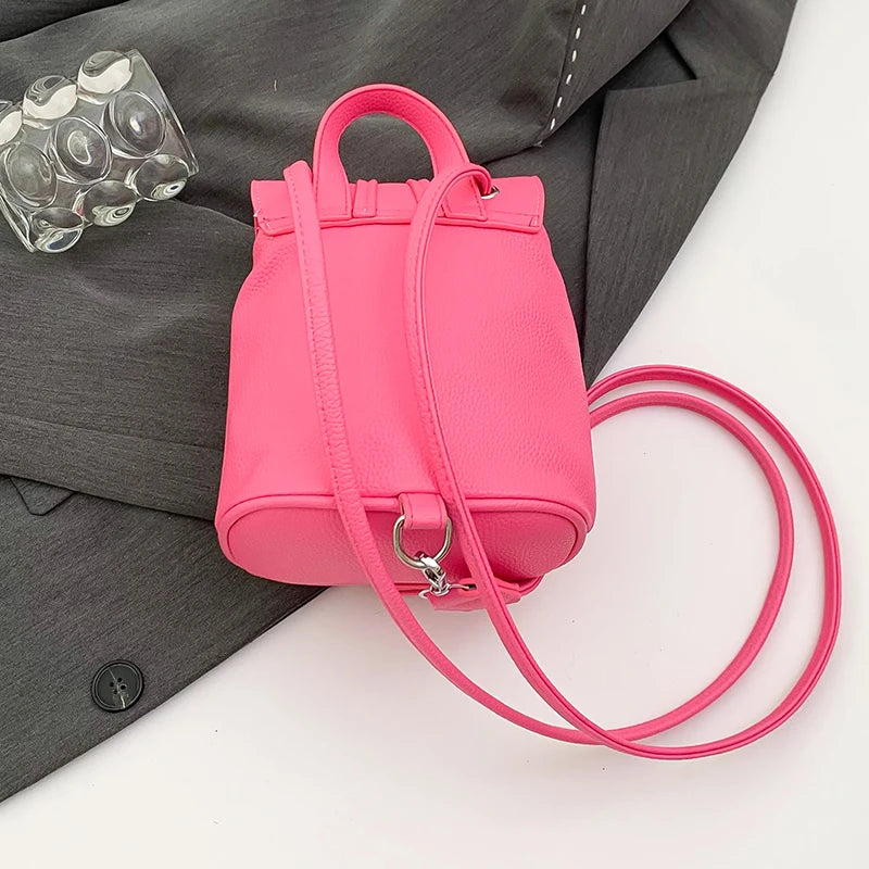 Korean Fashion Backbag Casual Travel Bag Classic Flower Backpack 2024 Pu Leather Women Bags Foreign Trade Bag Women'S Backpack