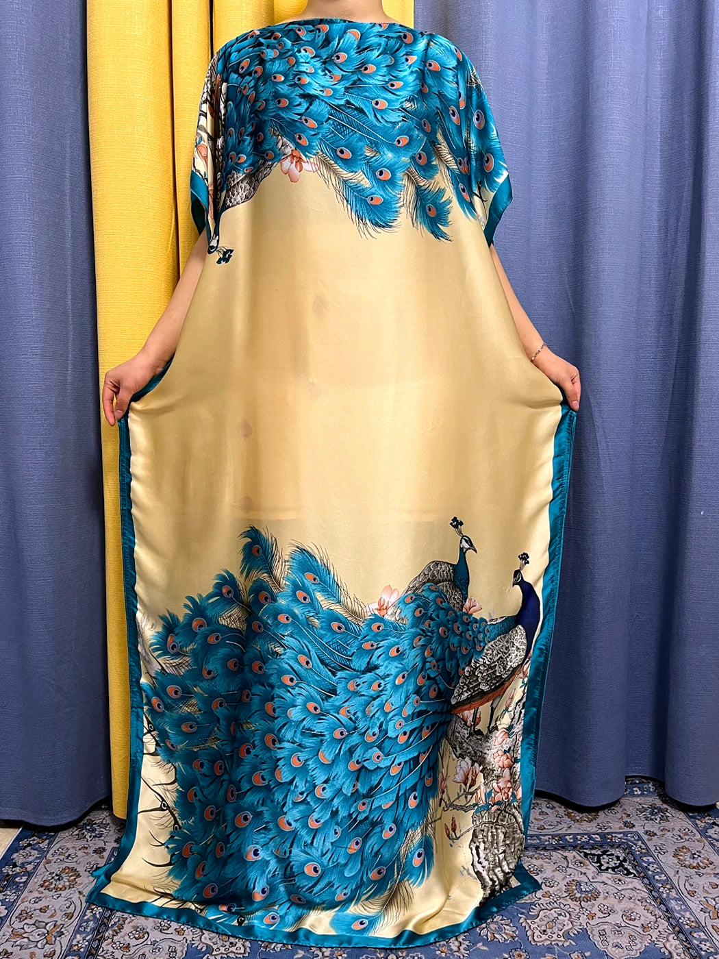 Muslim Silk Abayas For Women 2023 Fashion Print Islam Turkey Loose Elegant Femme Robe African Summer Ice Clothes With Headscarf