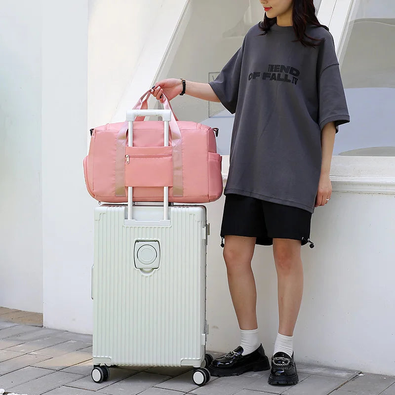 Travel Bag Large Capacity Weekender Overnight Carry On Duffle Bags with Shoe Compartment Sports Fitness Gym Bags for Women