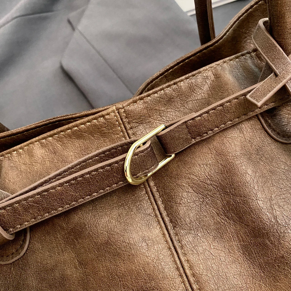 Women's Tote Bag, Large Capacity Soft Leather Shoulder Bag, Retro Casual Handbag, Perfect for Commuting Handbags Travel Bag