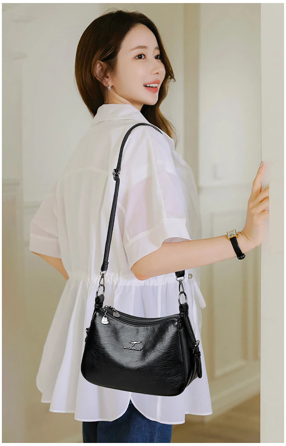 Luxury Designer Ladies Handbags New High Quality Leather Shoulder Bag for Women Female Retro and Minimalist Crossbody Bag Purses