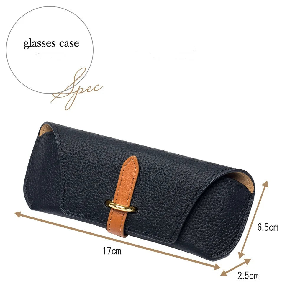 Luxury Pu Leather Glasses Bag Woman Portable Eyeglasses Protect Case Unisex Fashion Travel Sunglasses Case Eyewear Accessories