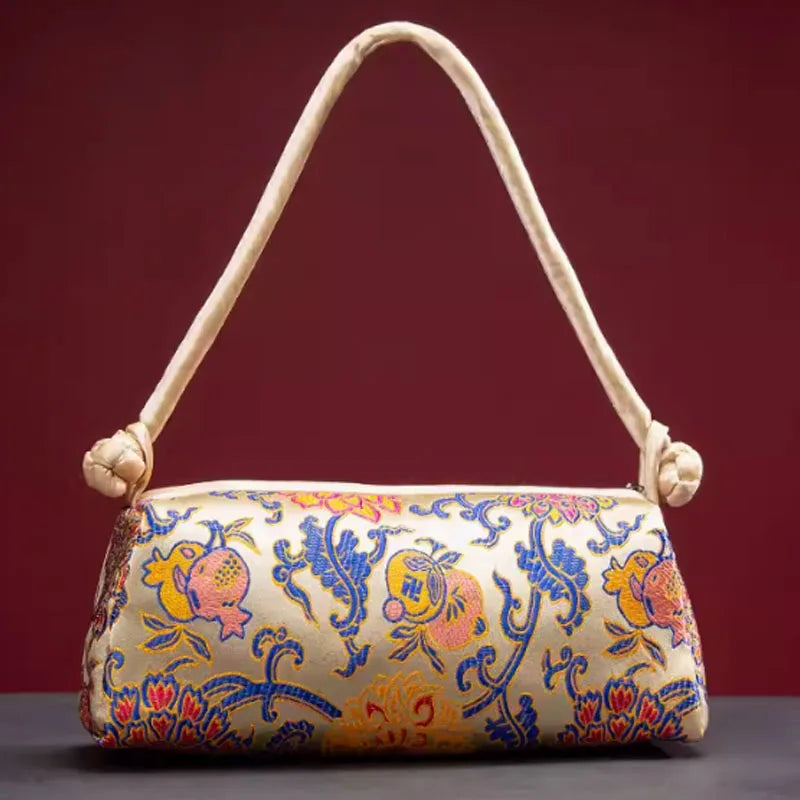 Luxury Silk Embroidered Women Bag 2025 New Fashion Matching Bride Women Handbag Evening Bag Shoulder Bag
