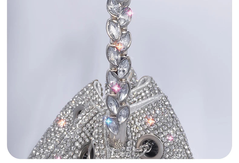 Luxury Bag  Diamond Evening Bag  Silver Designer Bag  Handbags  Pearl Bag  Hand Bags  Luxury Handbags