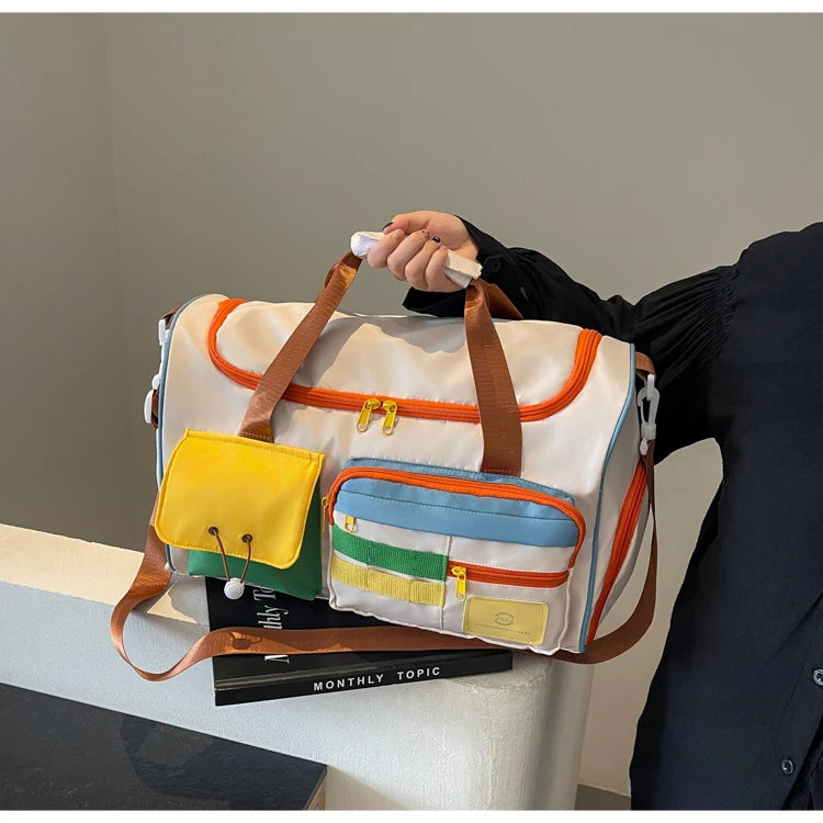 Travel Bag, Duffel Bag Cosmetics Bag, Professional Fitness Bag, Yoga Swimming Training Backpack, Satchel Shoulder Crossbody Tote Bag, Suitable for Men and Women