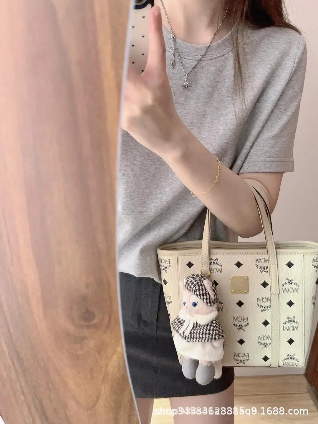 Classic Printed Basket Tote Bag Women's Single Shoulder Commuter Bag Urban Simple Style PU Material Medium Size Daily Match