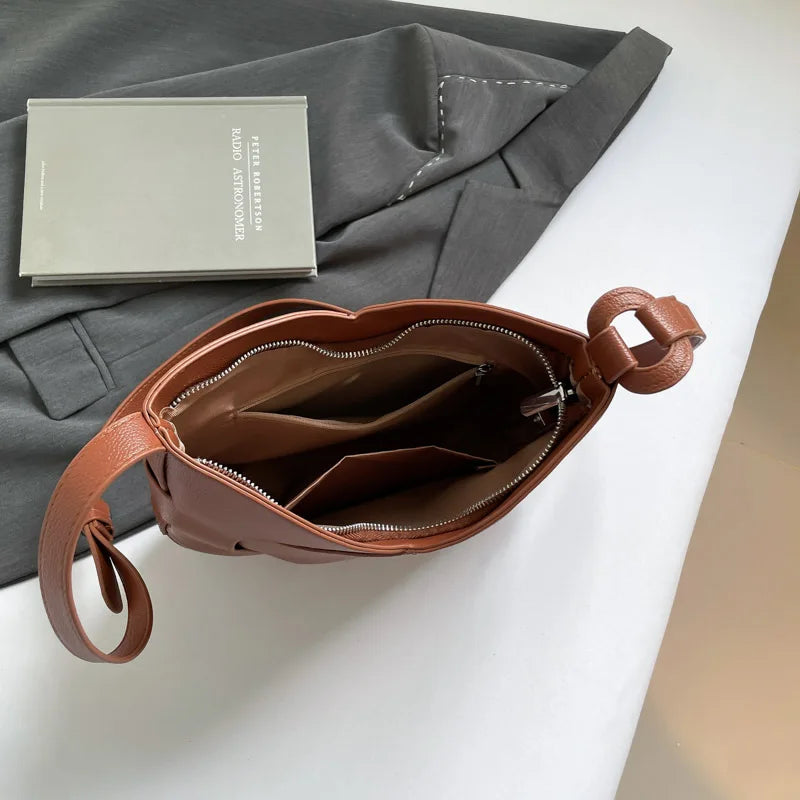 Luxury Designer Bag Fashion Women's PU Leather Shoulder Bag Minimalism Solid color Crossbody Bags for Women Ladies Handbag