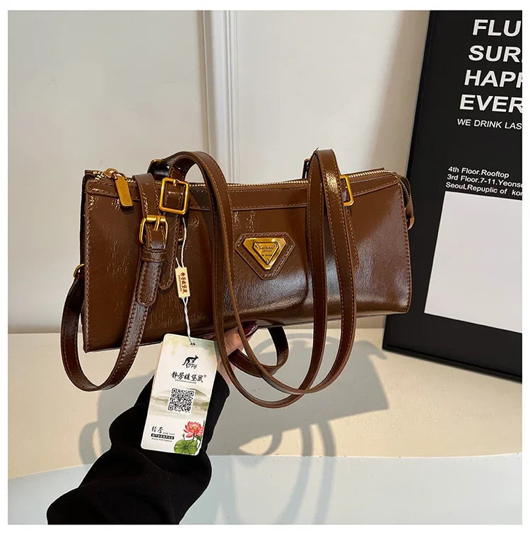 Luxury Brand Leather Messenger Bag, Women's Crossbody Bag For Ladies, Elegant Tote Bags With Famous Designer Popular Style