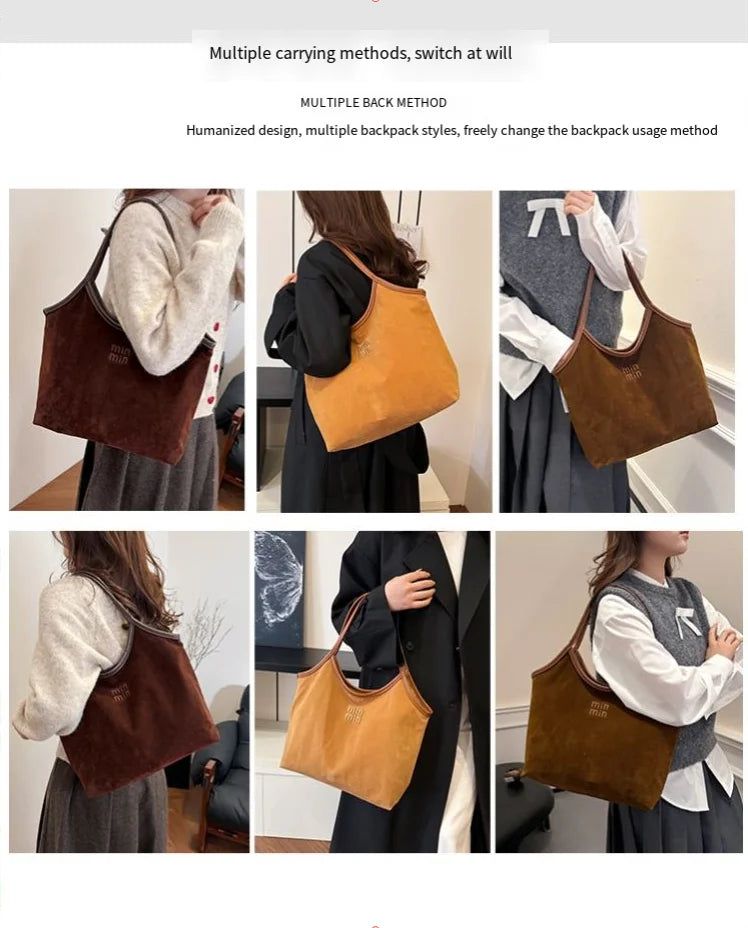 Lady tote bag - stylish, versatile, high-end, retro, large capacity at the armpit, single shoulder, suitable for daily commuting