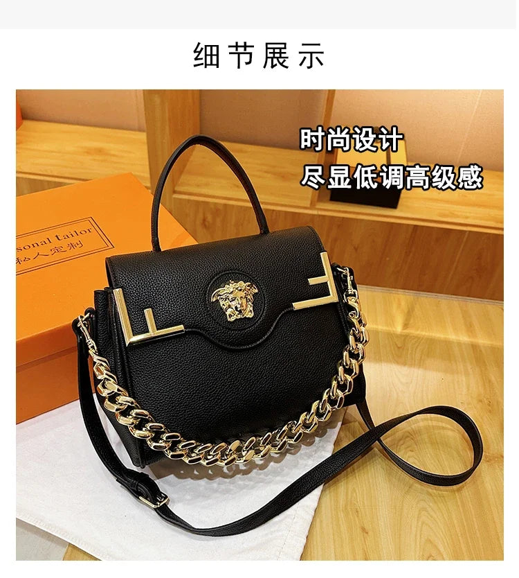 Famous Designer Women's Stylish Leather Shoulder Bag - Classic Elegant Ladies Crossbody Bag Handbags Fashion
