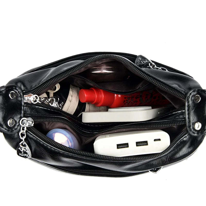 New Messenger Bags Women Fashion Handbags Retro Solid Color PU Leather Shoulder Underarm Bag Casual Women Handbags Designer Bag