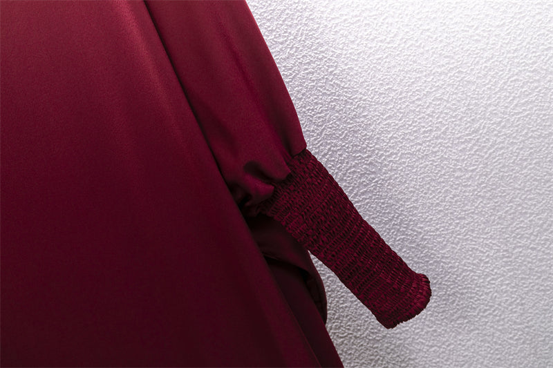 Muslim Abaya Women Jilbab Islamic Clothing Dubai Saudi Black Robe Turkish Modesty One-piece Prayer Dress Hooded Smocking Sleeve