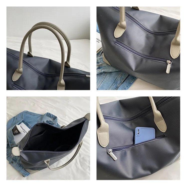 Portable Large Duffel Bag for Travel Lightweight Yet Durable Nylon Sport Tote Gym Bag Shoulder Weekender Overnight Bag for Women