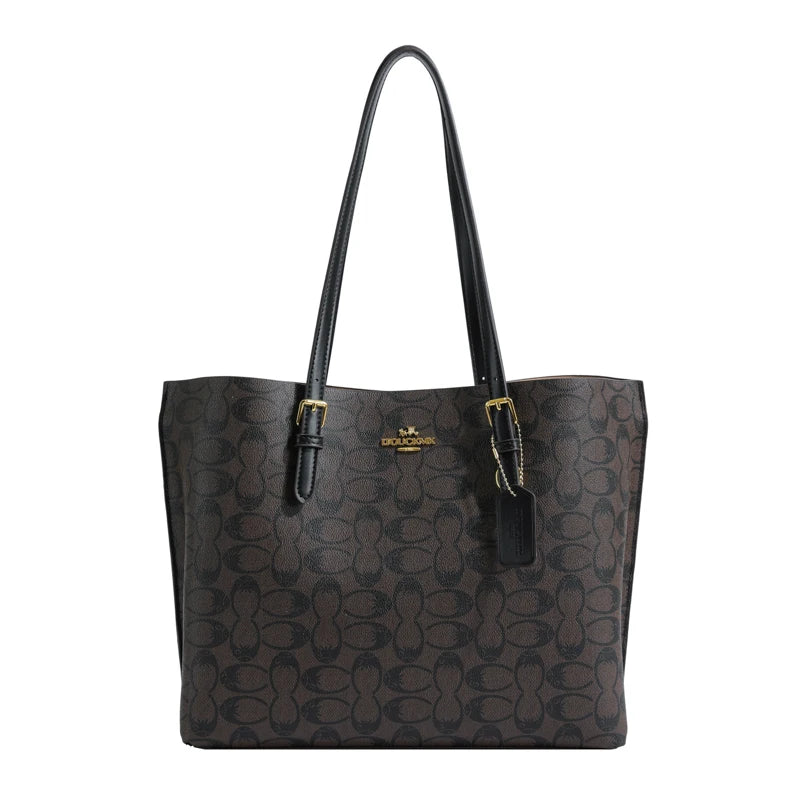 Fashionable Solid Color Shopper Bag - Large Capacity Commuter Tote With Elegant Minimalist Design And Premium Leather Trim