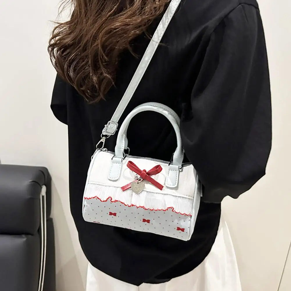 Bow Handbag Large Capacity Waterproof Single Shoulder Bag Adjustable Strap sweet cute Casual shopping Tote Bag