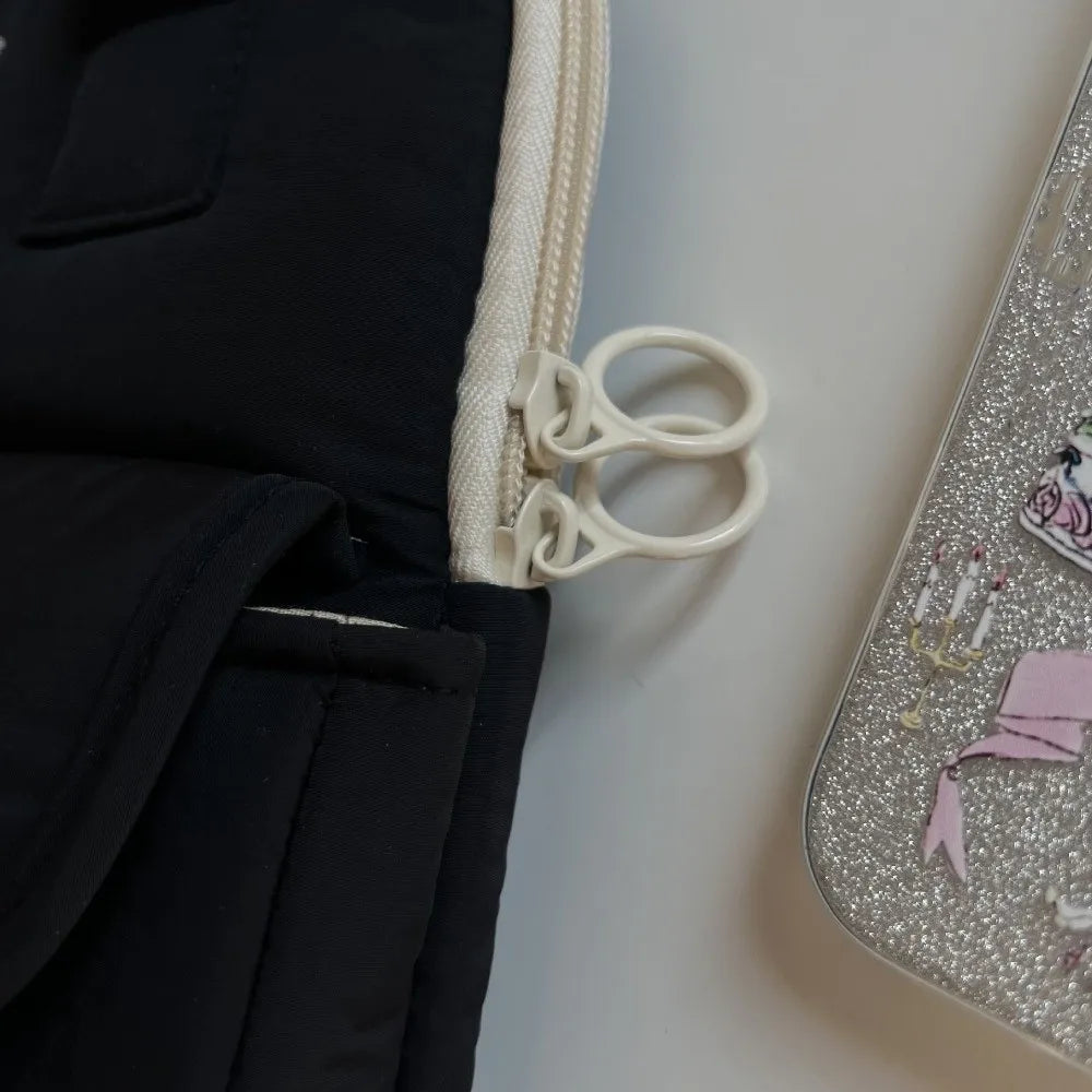 Simple 15.6inch Portable Laptop Bags Bow with Handle Laptop Case Soft Material Cute Notebook Sleeve Women's Bag