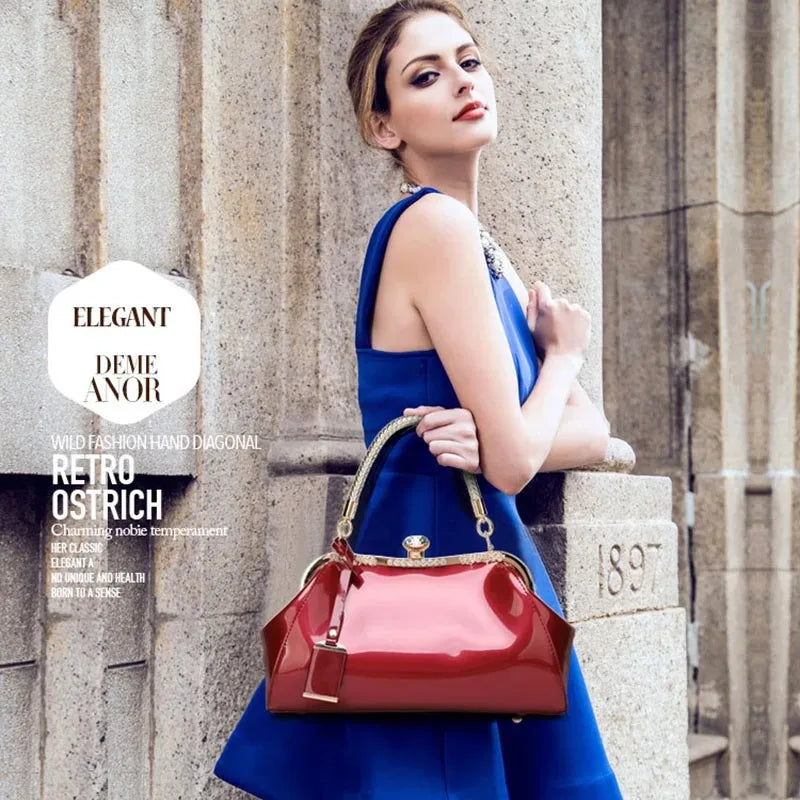Elegant Patent Leather Evening Bags for Women Ladies Clutch Shoulder Handbags Wedding Party Accessories bolsa feminina