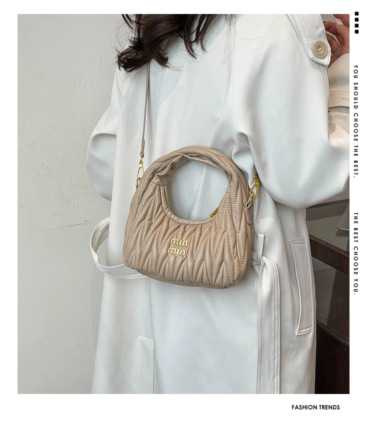 Luxury Brand Elegant Leather Messenger Bag For Ladies, Crossbody Shoulder Function Famous Designer Handbag