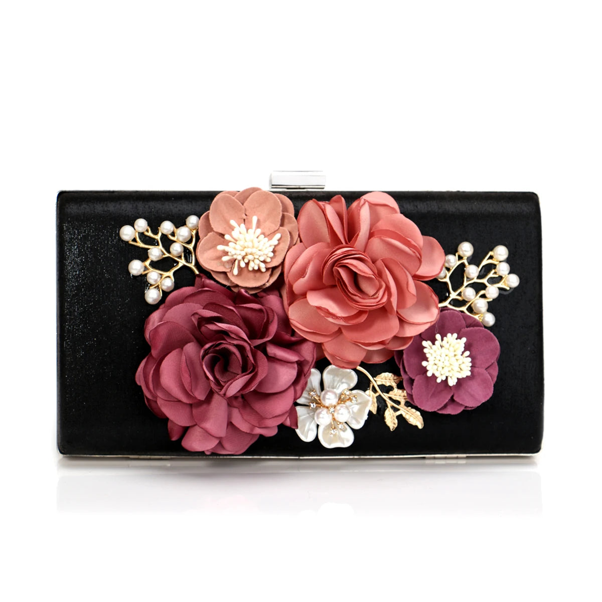 Wedding Party Evening Bags Women Flower Fashion Small Day Clutches With Chain Shoulder Lady Shell Beaded Purse Handbags