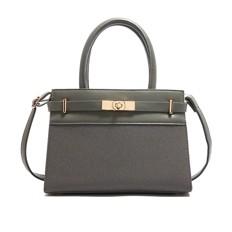 2025 Trapezoid Profile Purse | Twist-Lock Flap Shoulder Bag | Convertible Carry Crossbody with Top Handle