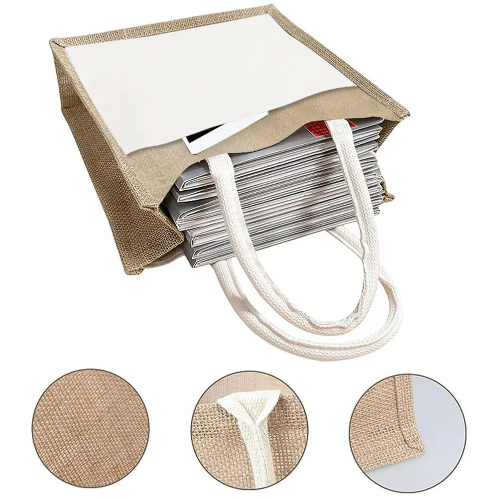 Vintage Grocery Bags Reusable Eco Jute Shopping Bag Large Capacity  Lightweight Summer Beach Shoulder Bags Multiple Styles