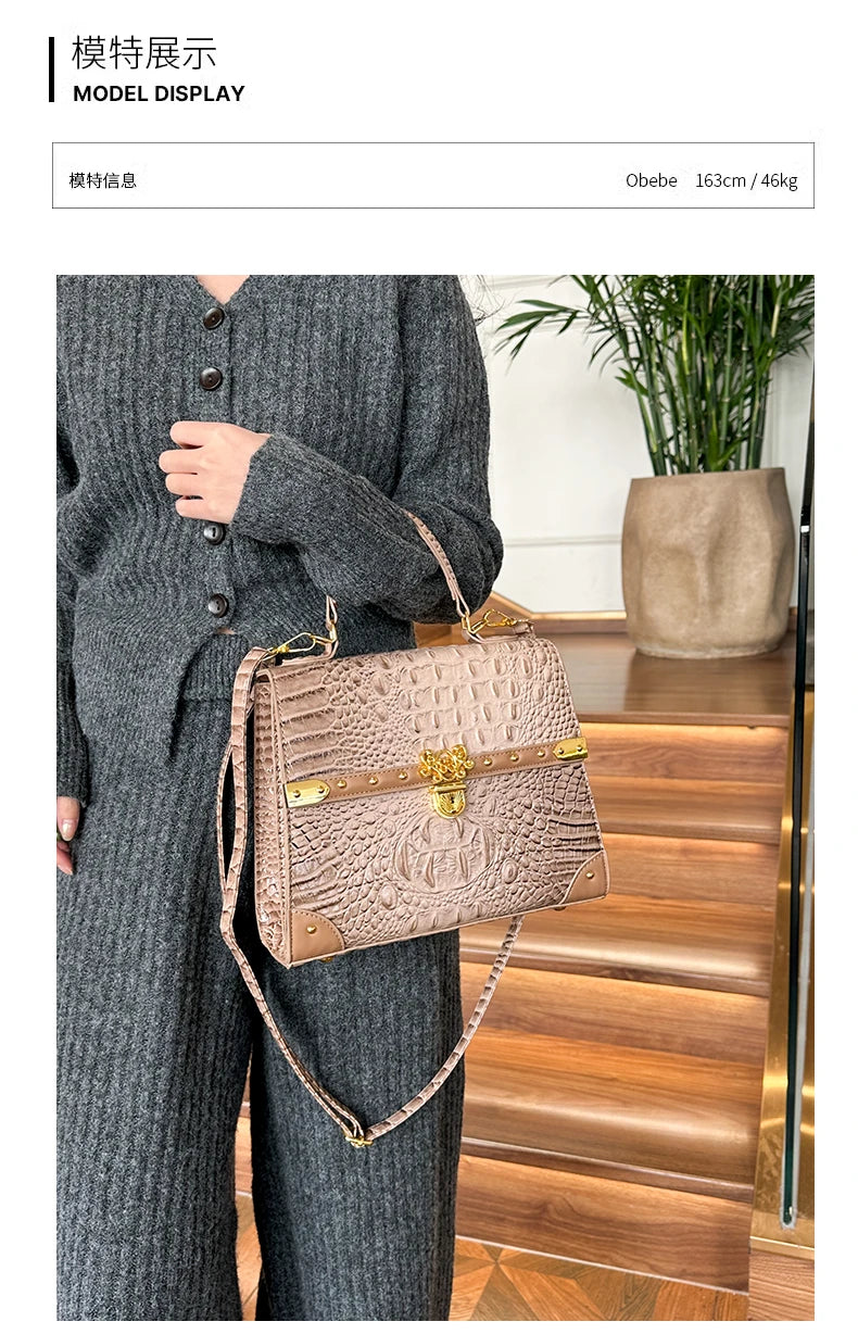 Chic Ladies Leather Shoulder Bag Luxury Crossbody Handbag Women's Designer Tote Purse Classic Elegant Style